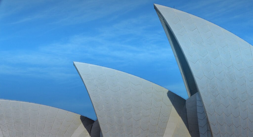 Sydney opera sail in blue sky